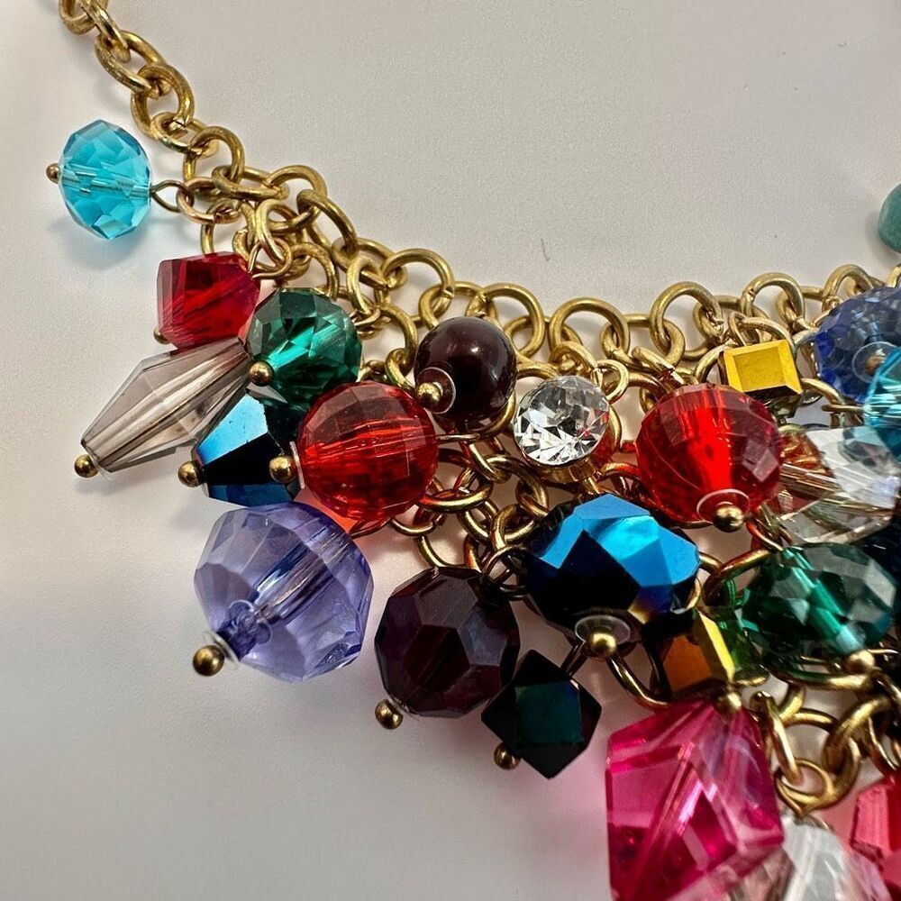 Colorful crystal statement necklace - Picture 5 of 10